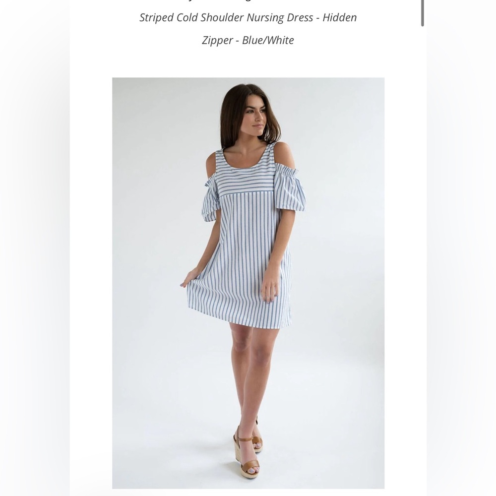Nursing queen large striped off the shoulder dress
